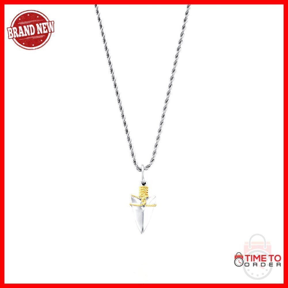 Stainless Steel Arrow Pendant Necklace, Waterproof & Hypoallergenic, 20.5" Chain